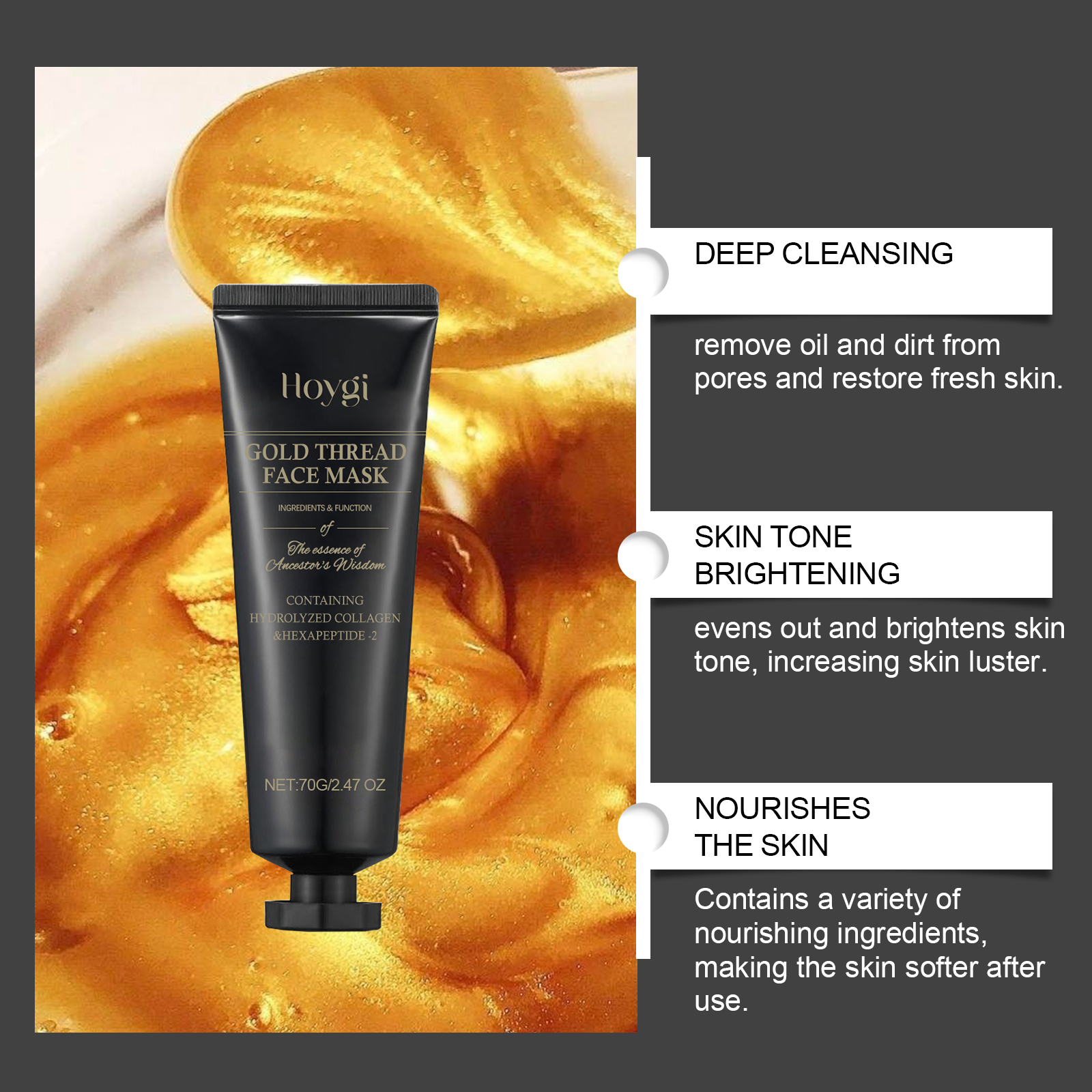 HOYGI 24K Gold Peeling Face Ma – обзор и цена Luxury Gold Skincare