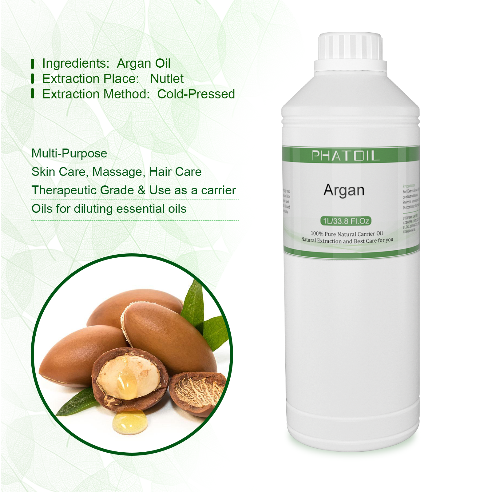 PHATOIL 1000ml Sweet Almond Oi – обзор и цена Cold Pressed Rose Hip